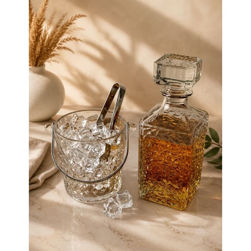 Kit de licoreira de 920 ml e balde de gelo 900 ml