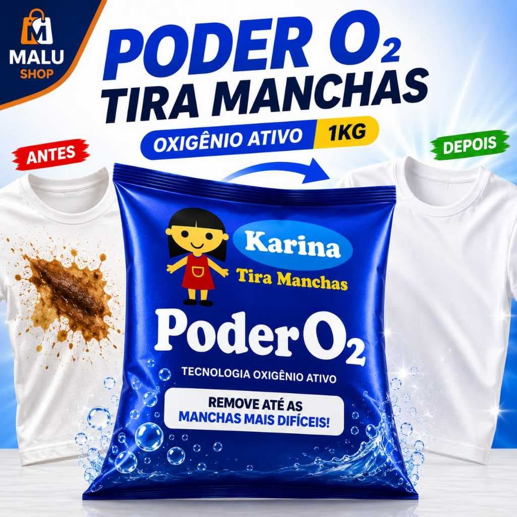 Tira Manchas Karina Poder O2 Oxigênio Ativo 1kg - Removedor Potente Roupas Brancas e Coloridas Limpeza Profunda Shopee