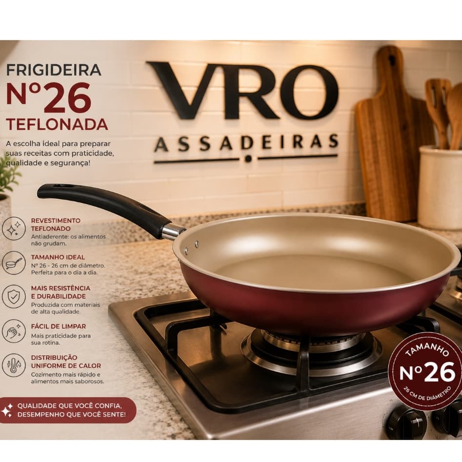 Frigideira Antiaderente Nº 26 – Cereja com creme