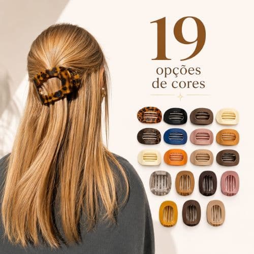 Kit Presilhas Piranha para Cabelo Coreana Oval Elegante Clipe Feminino Acessório de Cabelo Grampo