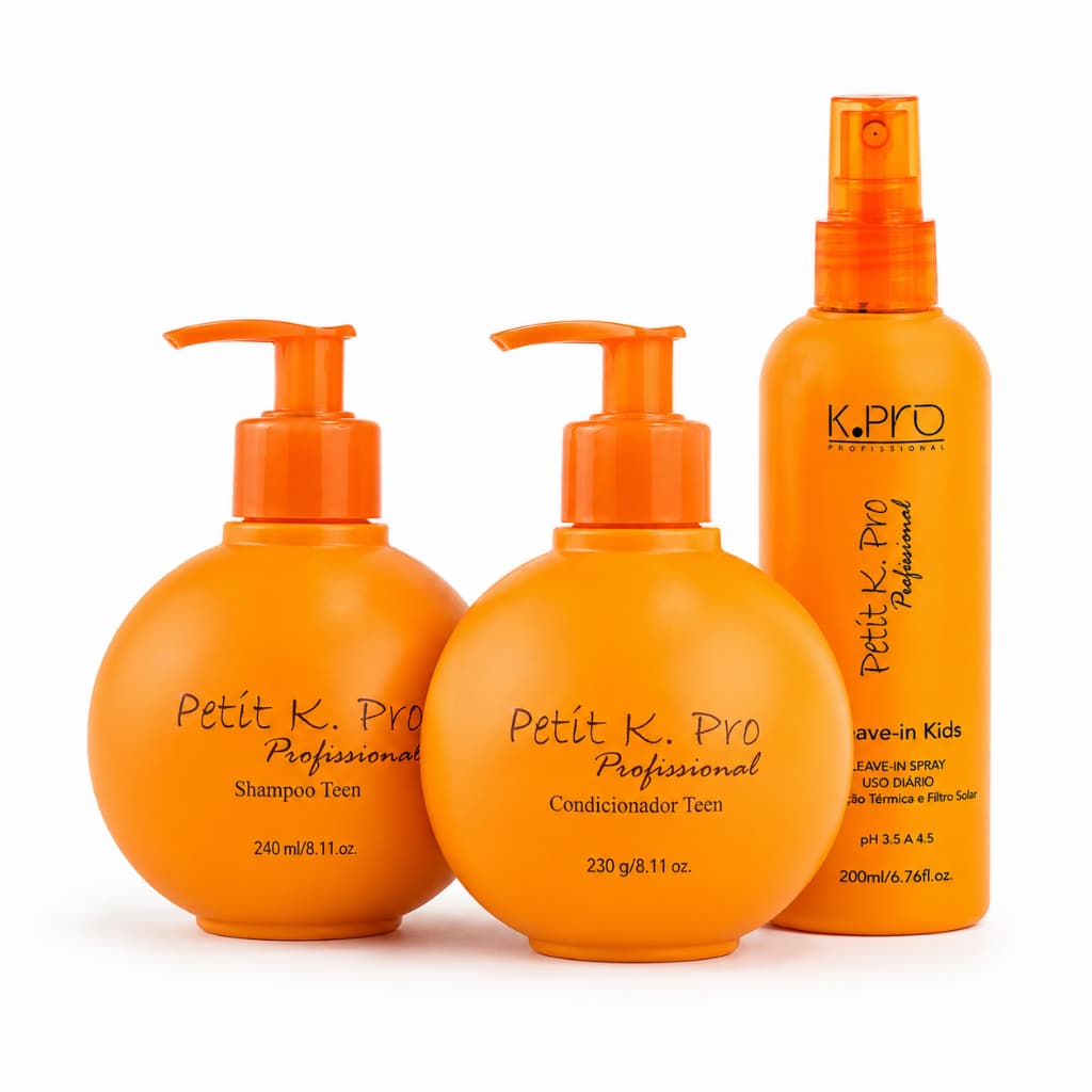 Kit K.Pro Petit Teen Shampoo 240ml + Condicionador 230ml + Leave-in 200ml