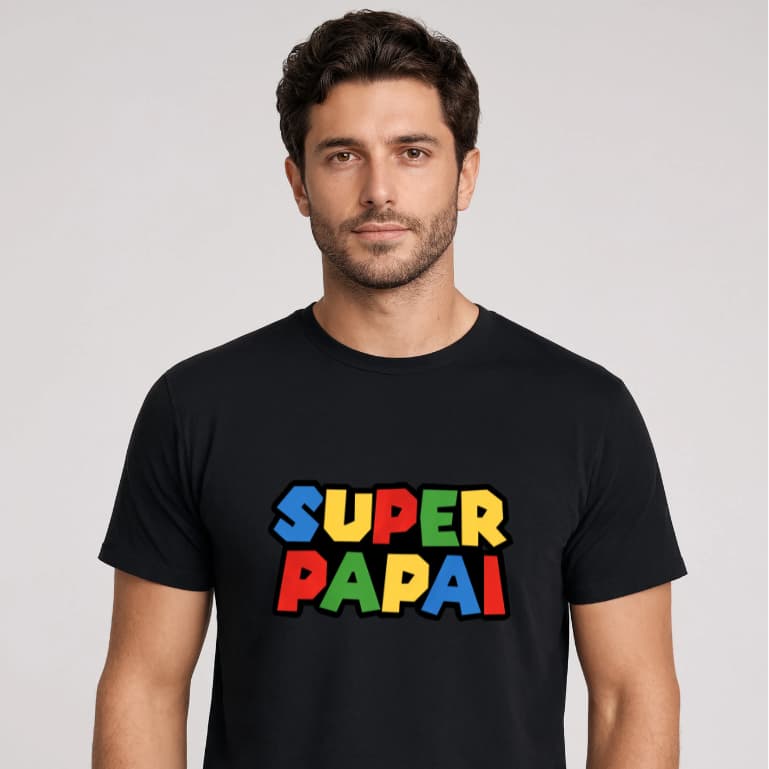 Camiseta Masculina 100% Algodão Super Pai Aesthetic Presente