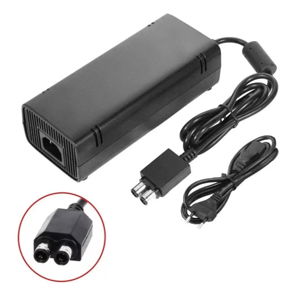 Fonte Para Xbox 360 Slim 2 Pinos Bivolt Cabo De Energia Biv Voltagem de entrada (Bivolt)