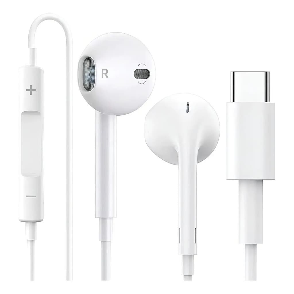 Fone de Ouvido Tipo C Phone 15 16 S20 Fe S21 Ultra S22 Plus A23 S25 M54 Fone para celular Tipo C