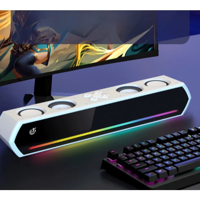Caixa de Som Bluetooth Potente Com 4 Alto Falantes Soundbar PC Notebook TV