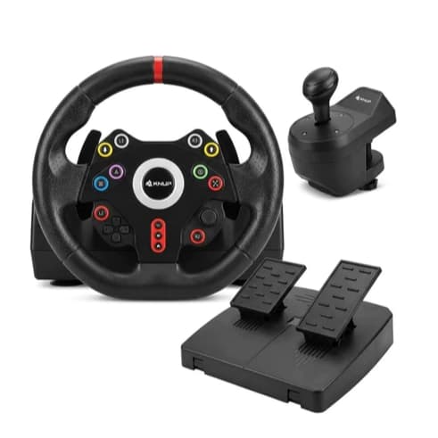 Volante Gamer Pedais Cambio Corrida Compatível Pc Ps5 Ps4 Xbox 8em1 KP5817