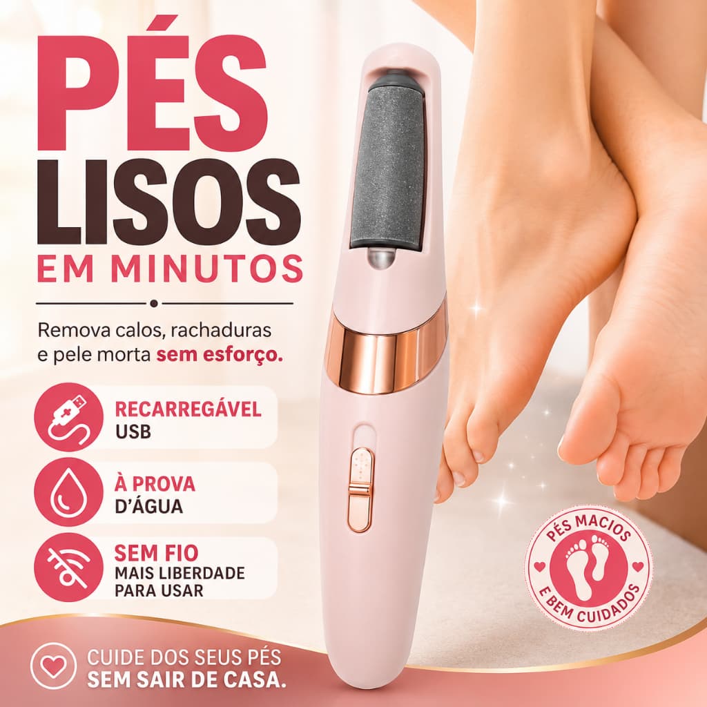 Lixa de Pé Elétrica Recarregável USB À Prova D'Água Removedor de Calos Pedicure Portátil