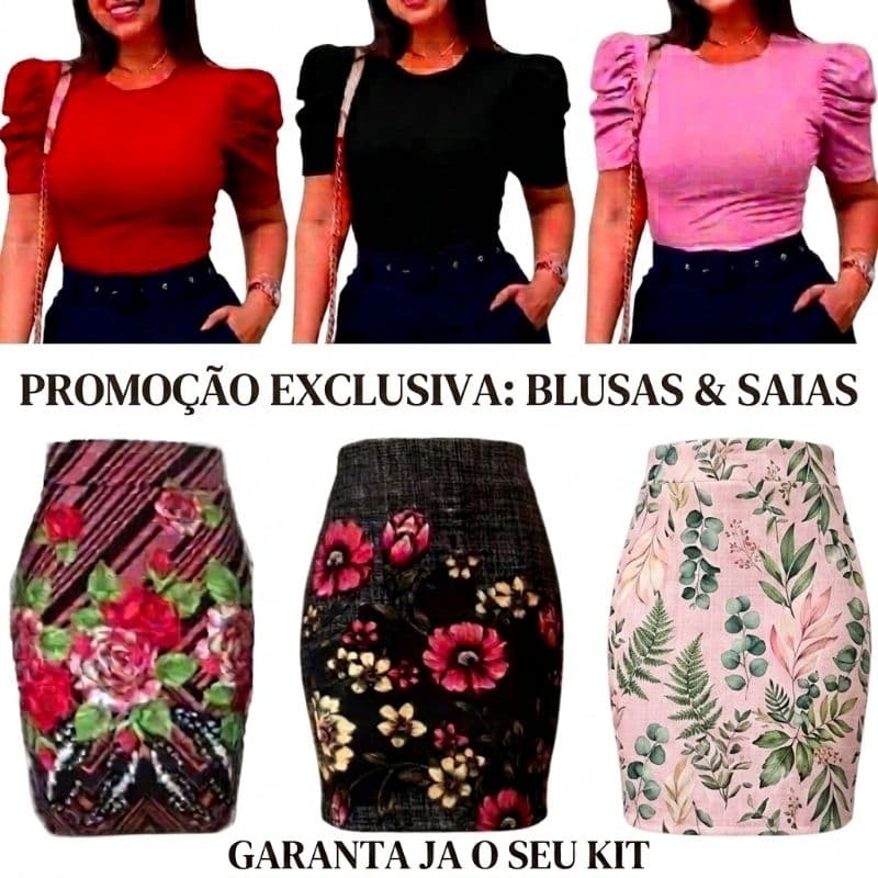 Conjunto feminino moda evangélica kit 6 peças promocao⁸