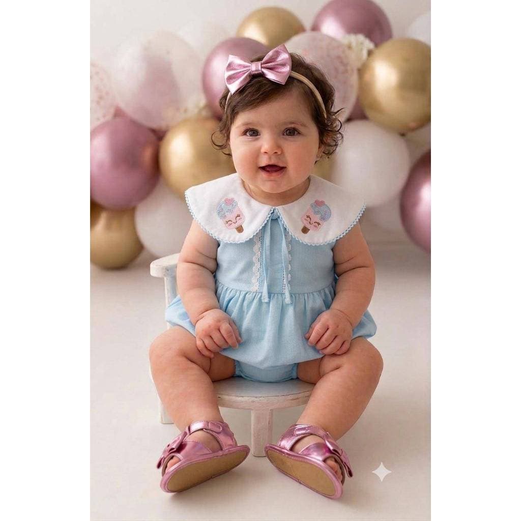 Bory macacão Infantil para bebe Bordado  jardineira para bebe
