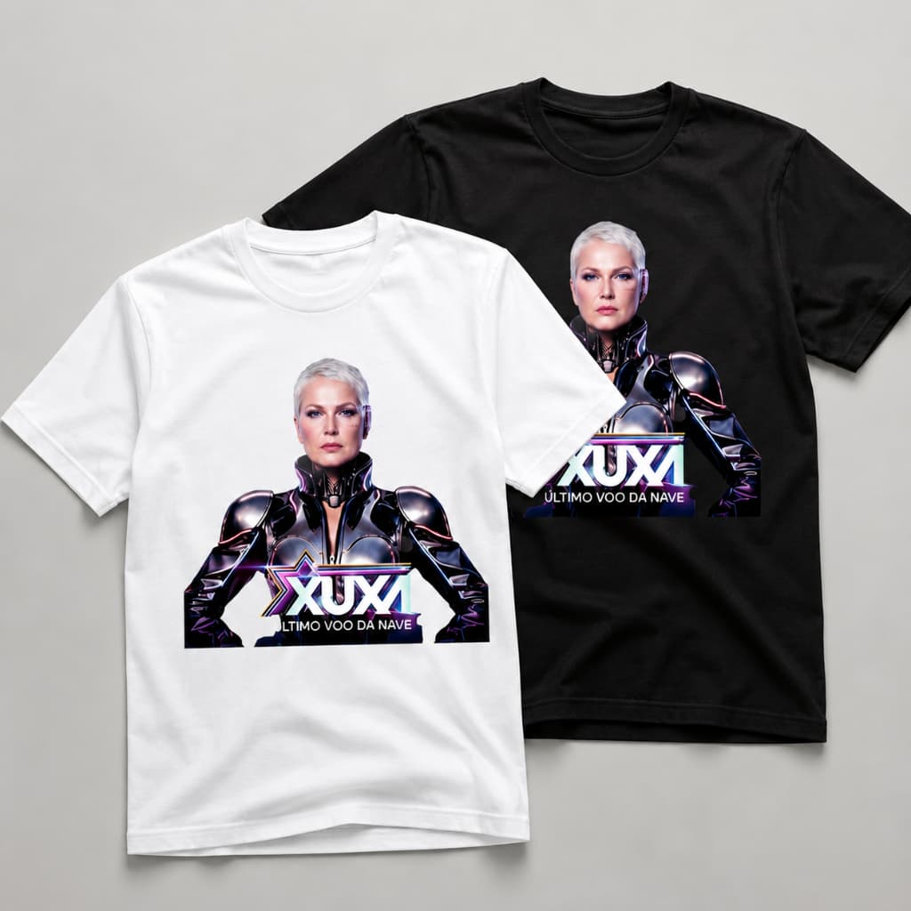 Camiseta Xuxa 2026 Último Voo da Nave Turnê Despedida Camisa Feminina Algodão Premium Unissex P ao GG