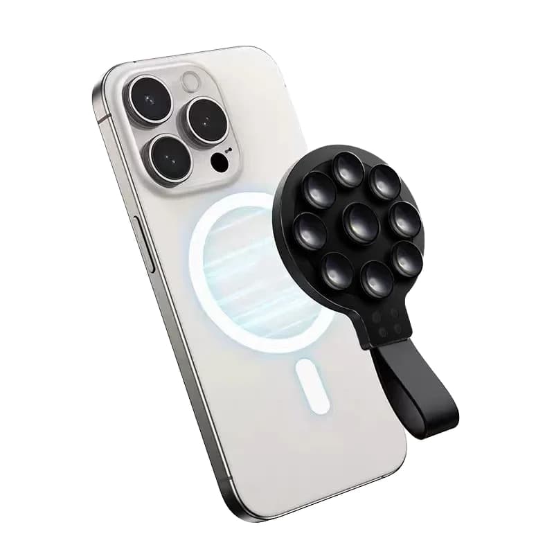 Suporte Celular Magnético Com Ventosas Para Espelho E Vidro