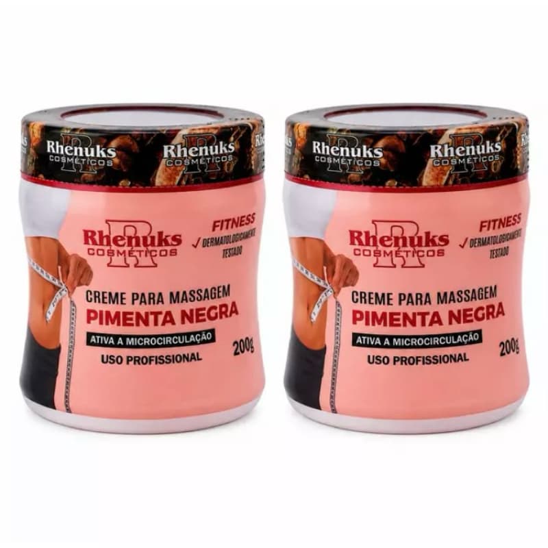 Gel Massageador Pimenta Negra Redutor De Medidas 200g - Rhenuks