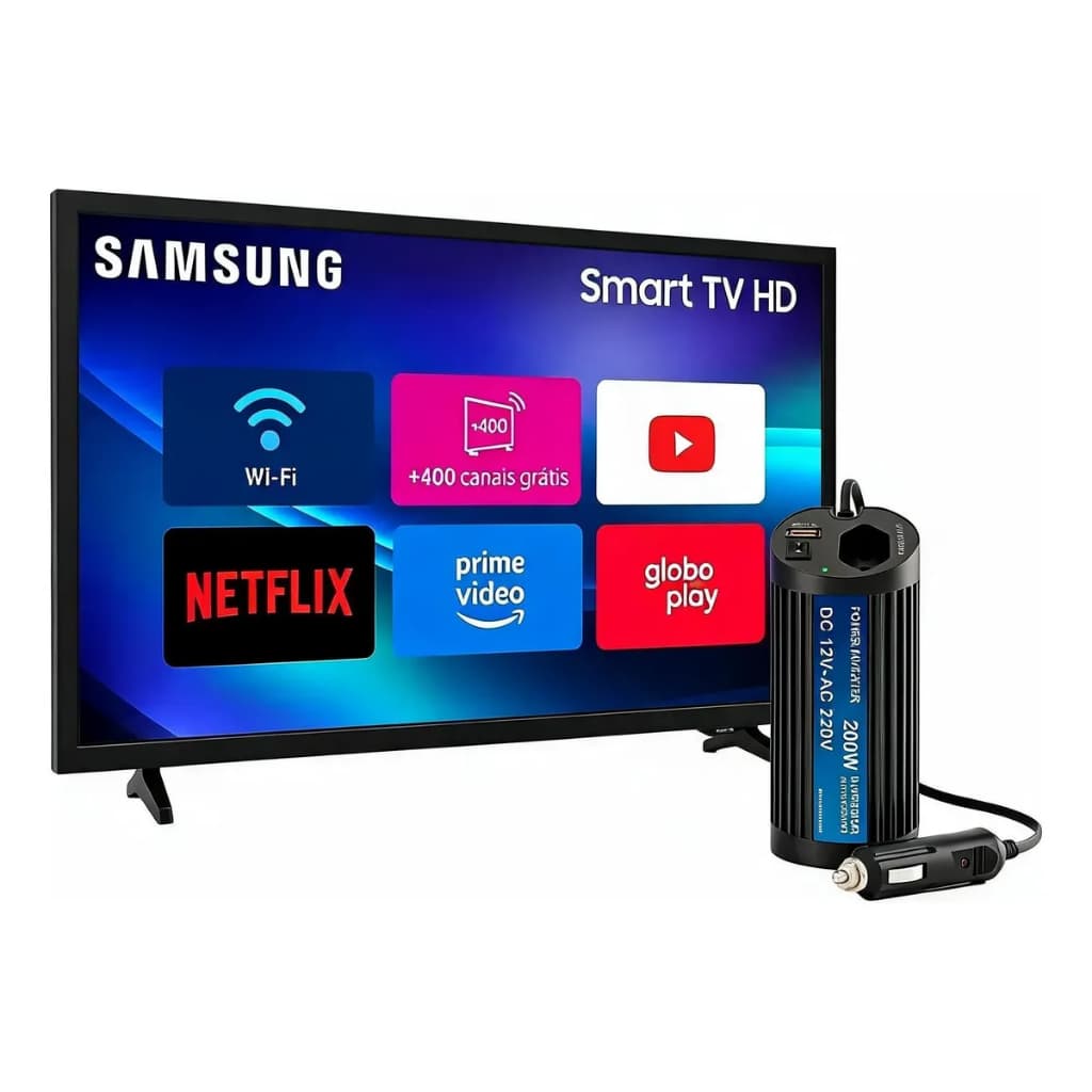 Smart Tv Samsung 32 Polegadas 12v Com Inversor Para Caminhão