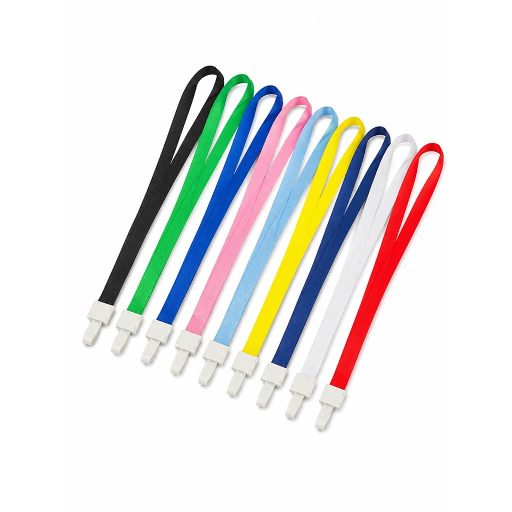 Cordão Porta-Crachá Colorido com Presilha Plástica – Várias Cores