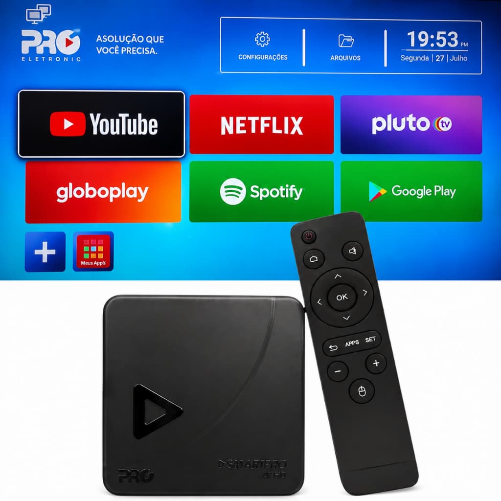 TV Box Proeletronic SmartPro PROSB-3000 4K, com Android 10 e 16GB