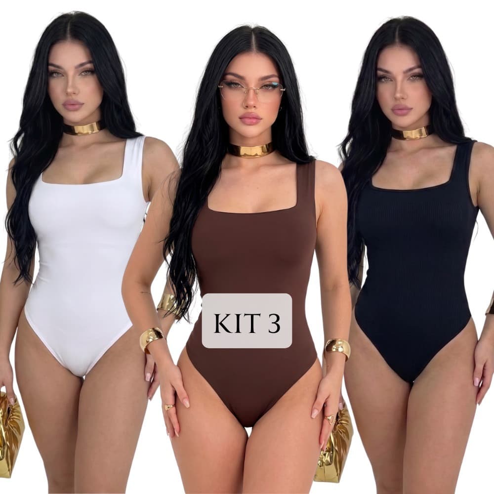 Blusa Body Feminino Regata Sem Manga Com Forro Decote Quadrado Liso Suplex Modelador Confortavel