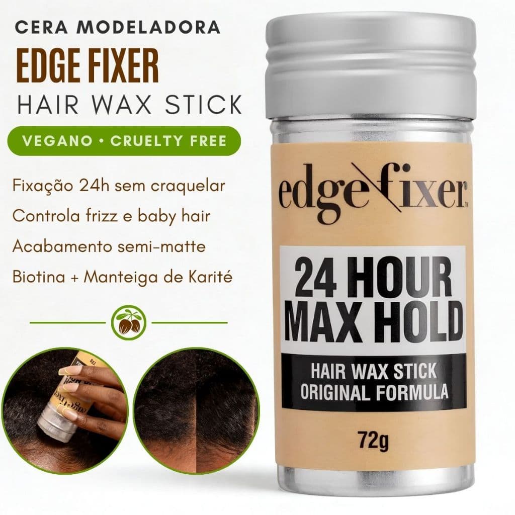 Cera Modeladora Fixadora Bastão Cabelo Edge Fixer Wax Stick Pessego Kiss New York 72g