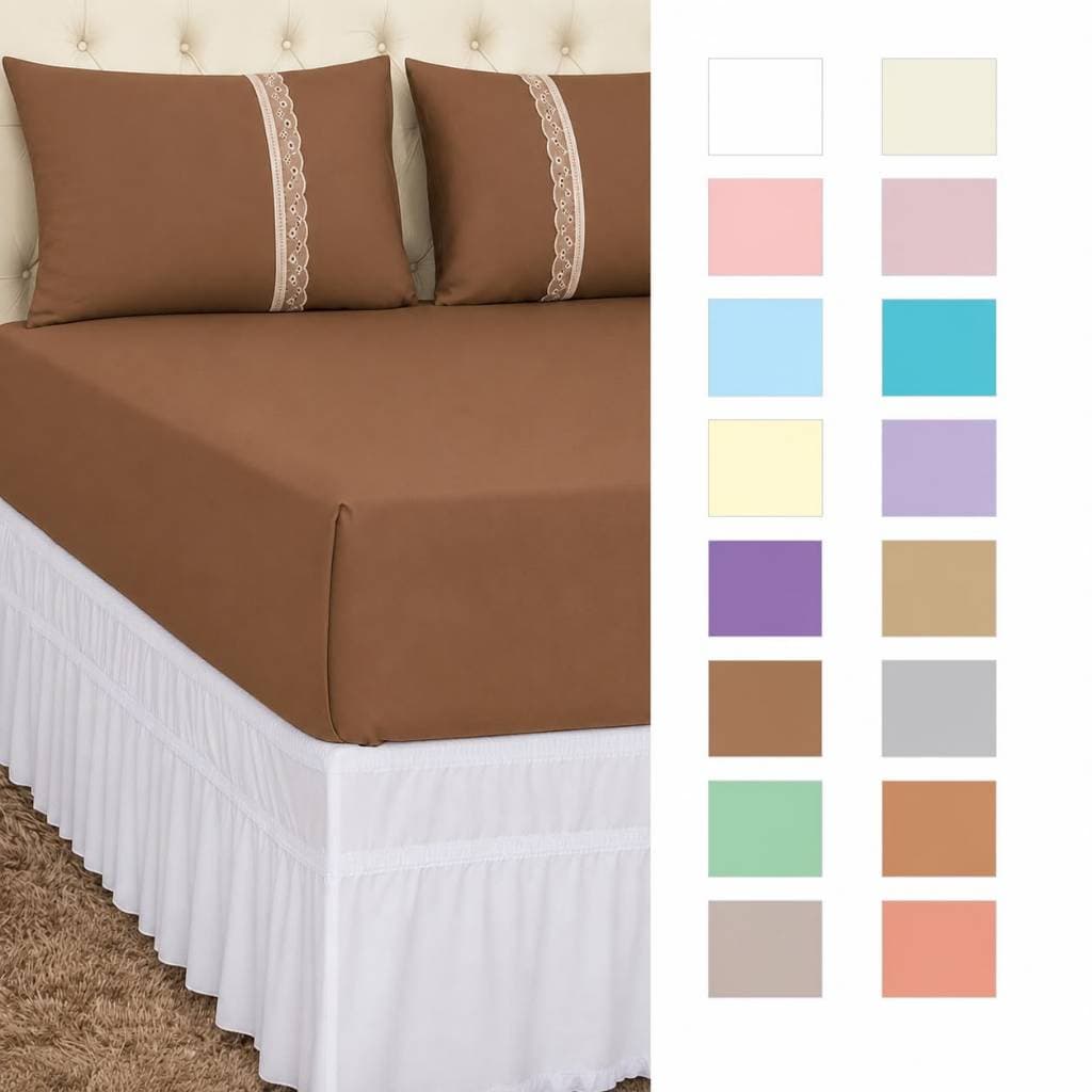 Jogo De Cama Lençol Casal 03 Peças Malha100% Algodão Com Elástico Encaixe Perfeito Não Dá Bolinha