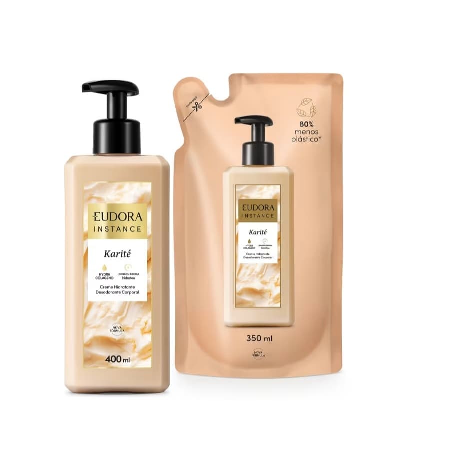 Karité: Creme Hidratante Desodorante Corporal 400ml + Refil 350ml