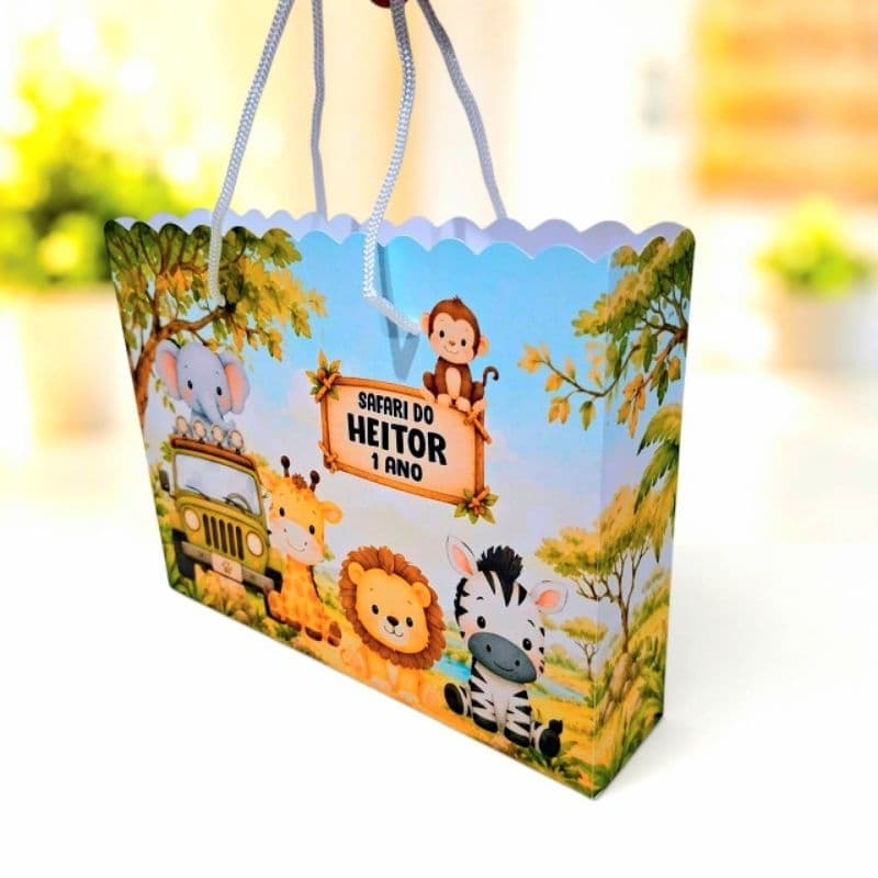 Sacolinha Safari Lembrancinha Festa Infantil Personalizados Aniversário