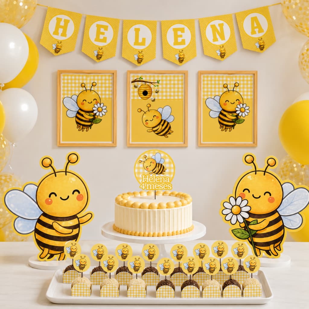 Kit festa Abelhinha - Abelha | Personalizado Bolinho Aniversário