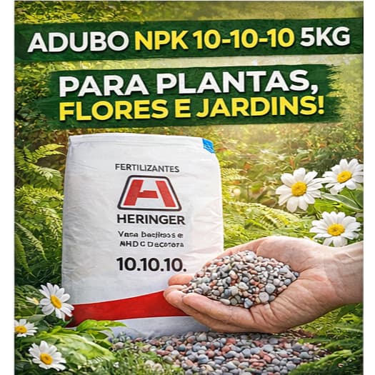 ADUBO FERTILIZANTE S NPK 10-10-10 ATÉ 5KG – FERTILIZANTE COMPLETO PARA PLANTAS, FLORES E JARDINS