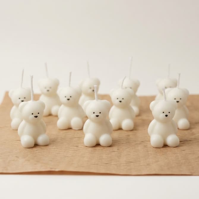 30/40/50 Lembrancinhas Vela Ursinho Aromática Mamãe E Bebê