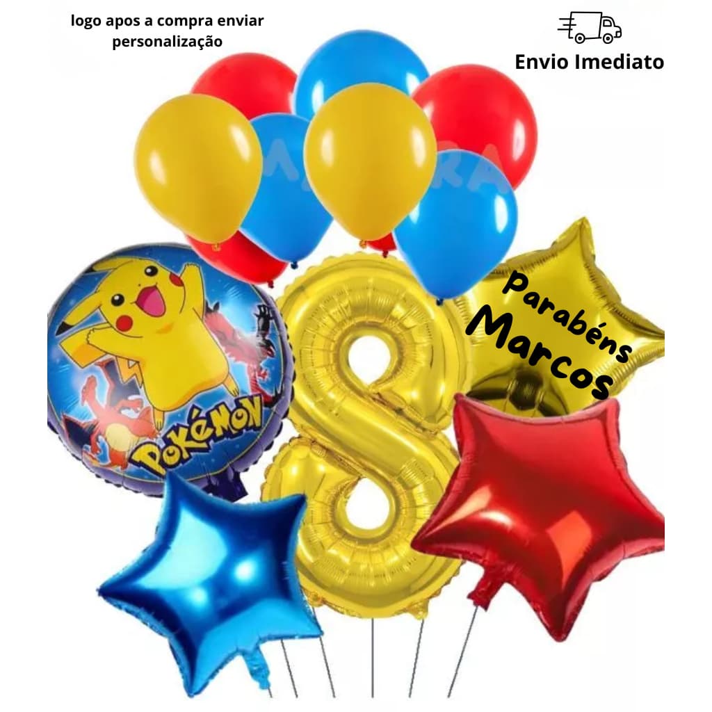 Balões do Pokémon Personalizadocom balão de idade