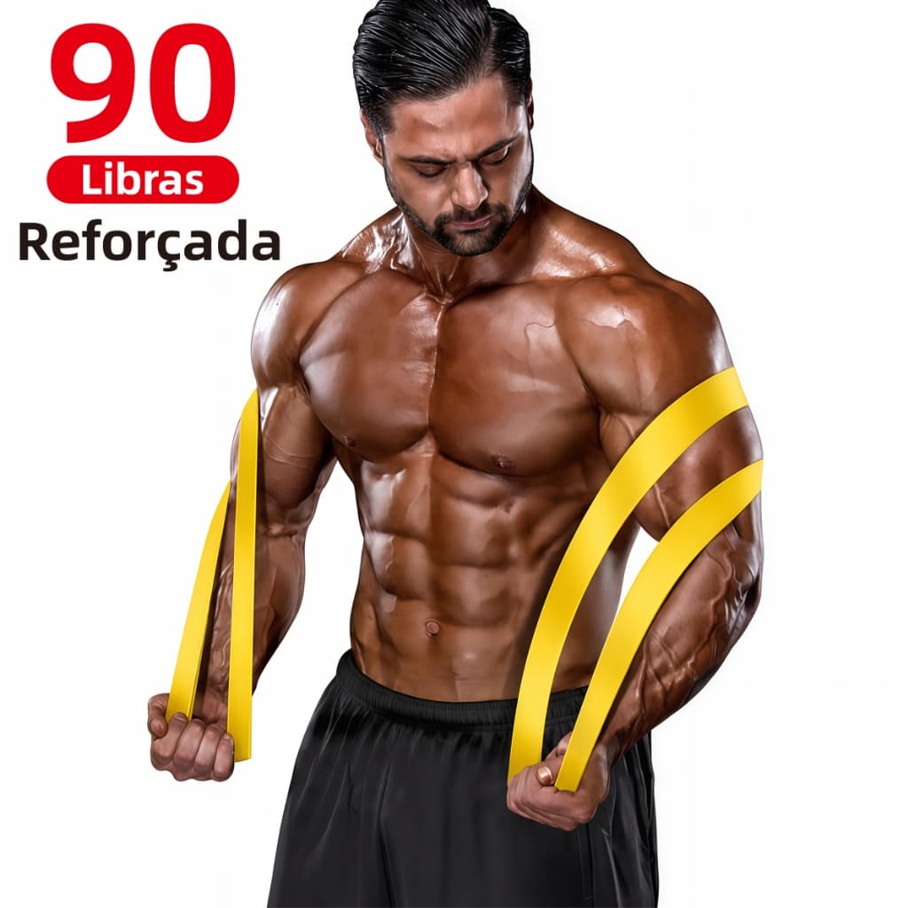 Faixas Elásticas Reforçada Largura Ampliada 90 Libras Fitness Yoga Pilates Treino Atualizada