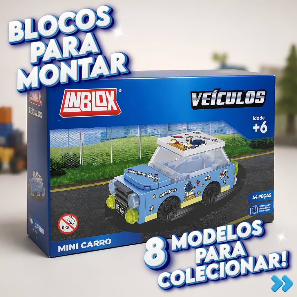 Blocos De Montar Carrinhos Veículos Brinquedos Menino Menina Inblox Educativo Estilo Lego