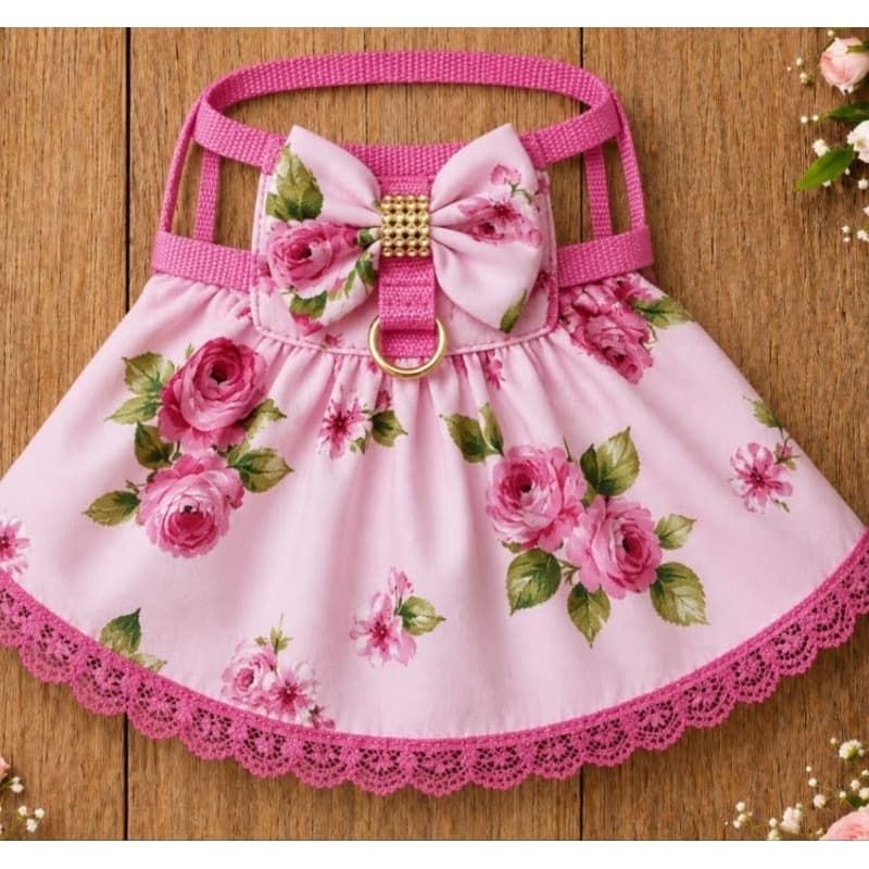 COLEIRA PEITORAL SAIA FLORAL pet pequeno e medio