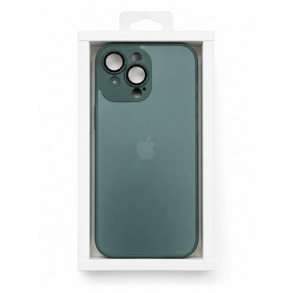 Capinha de Vidro Premium para iPhone 14 Plus | Interior Aveludado | Proteção para Câmeras | Cor Verde | Envio Rápido
