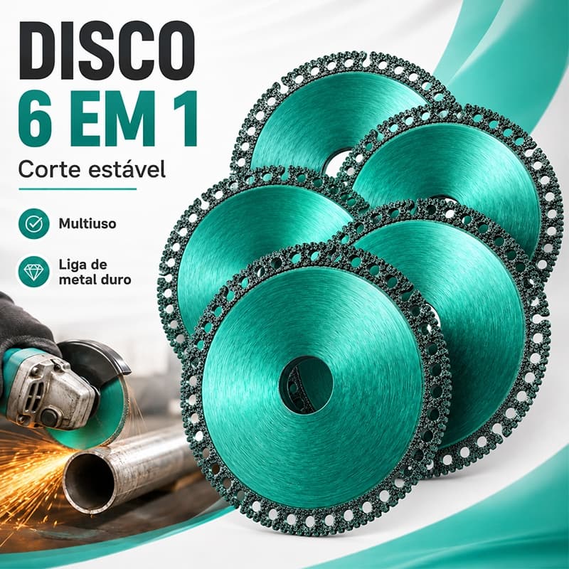Disco de Corte Diamantado 6 em 1 100mm Lâmina Multifuncional para Azulejo Cerâmica Metal e PVC
