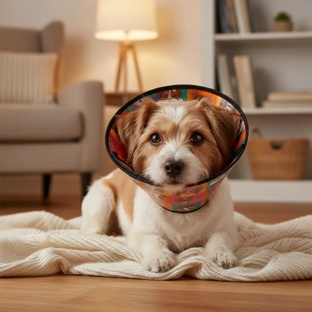 Colar Cirúrgico Elizabetano Para Cães Confort Em Tecido Tamanho 6