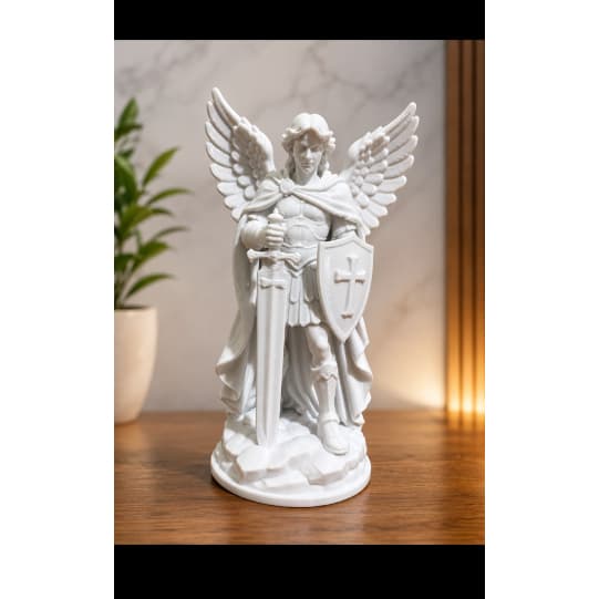 Imagem de São Miguel Arcanjo Decorativa em Impressão 3D Escultura Religiosa Decoração Católica
