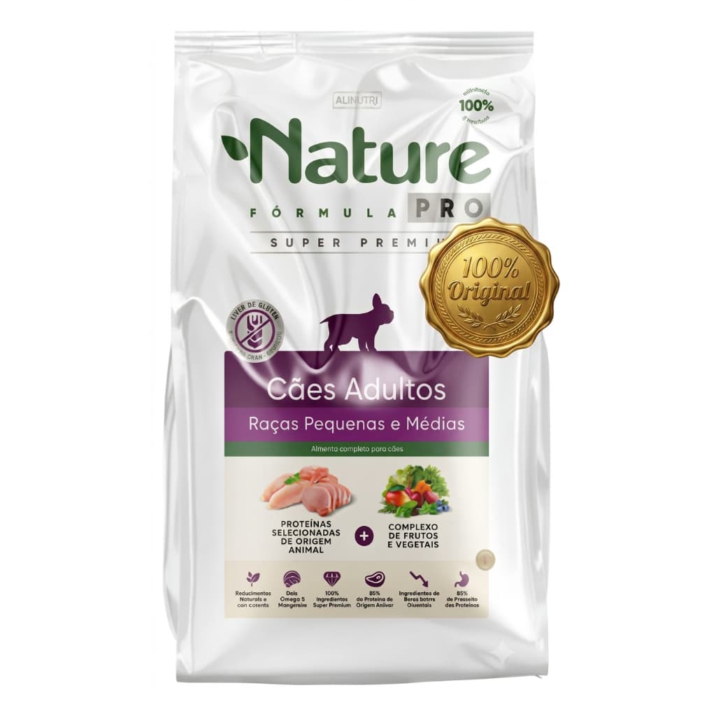 Ração Nature Pro para Cães Adultos Raças Pequenas e Médias - 2,5 kg