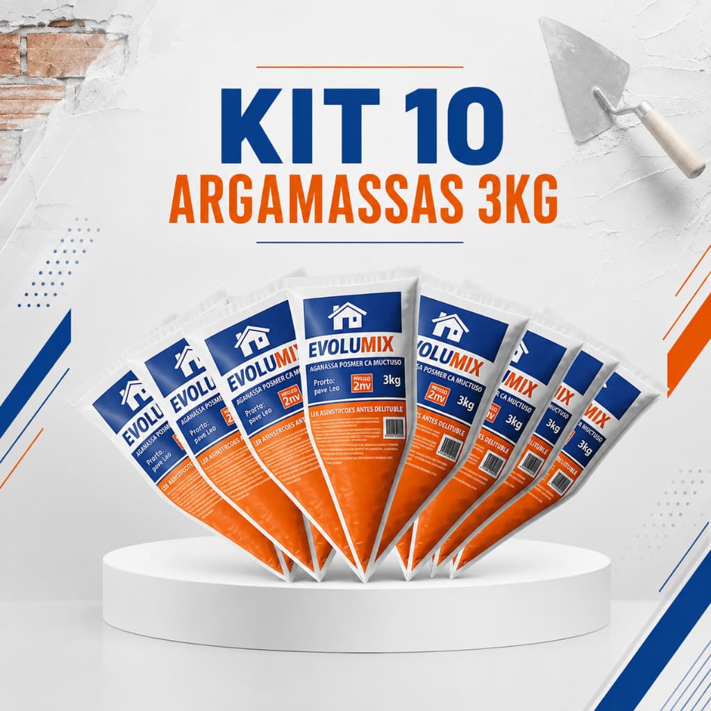 Argamassa Polimérica Kit 10 Unidades Assenta Blocos Sem Cimento Obra Mais Rápida E Limpa Econômica