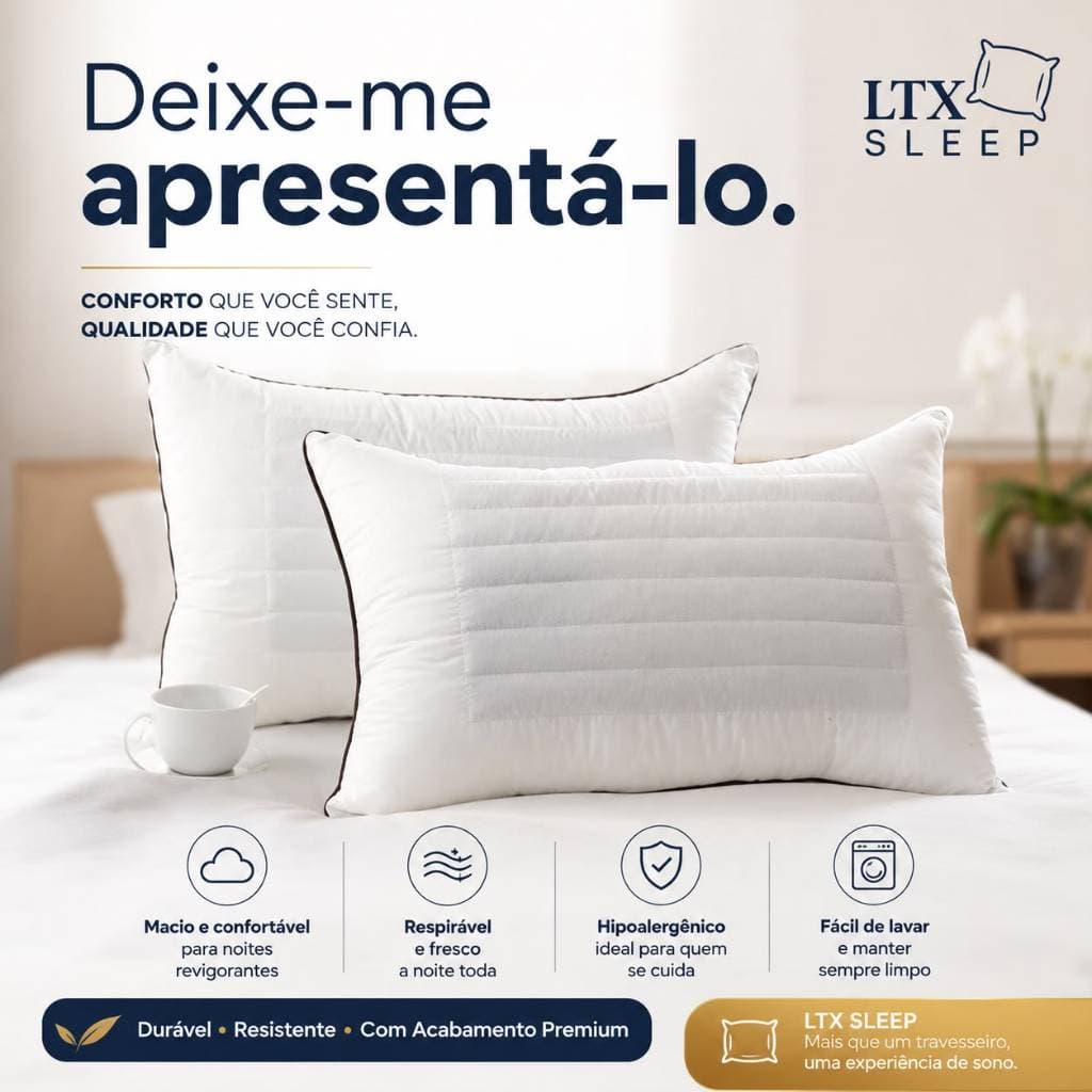KIT 2 Travesseiros Terapêutico Premium com Sementes de Cássia e Enchimento Ajustável