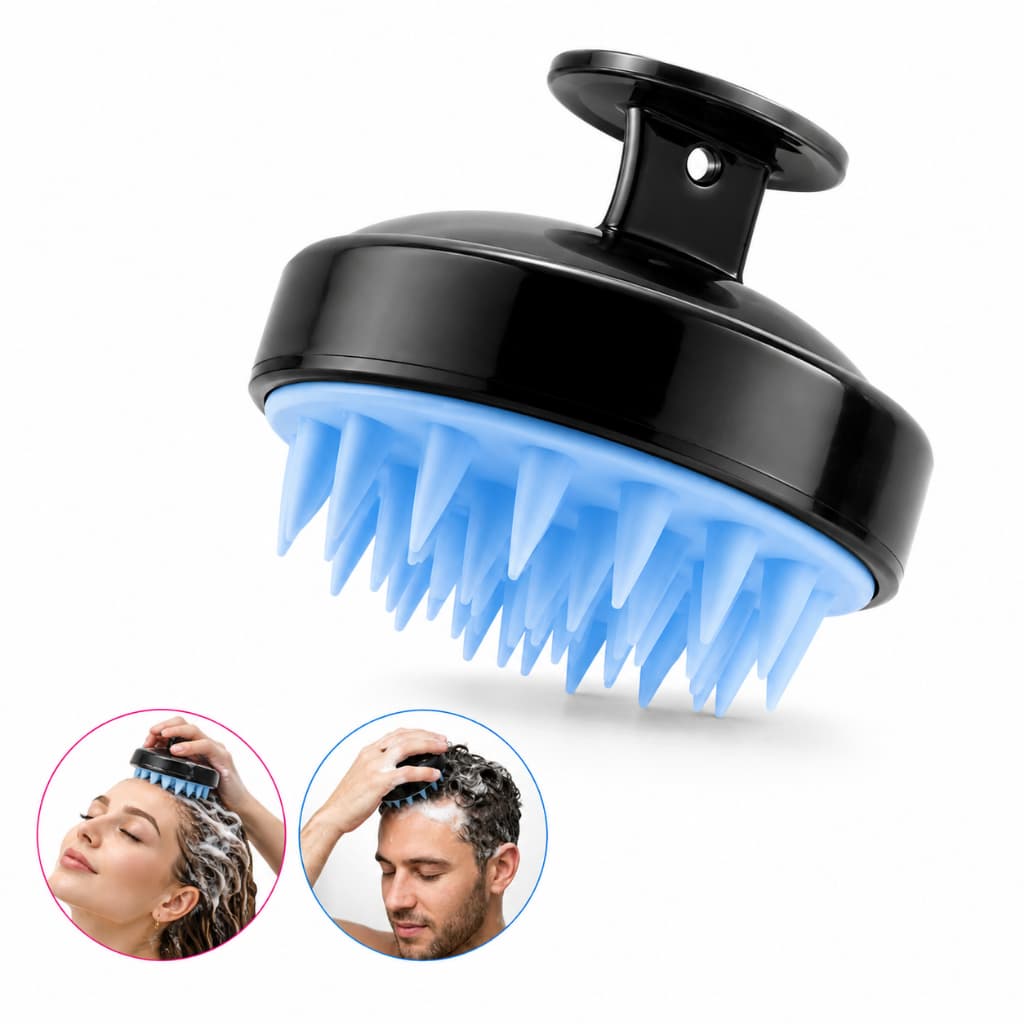 Escova Massageadora Capilar Silicone Antiqueda