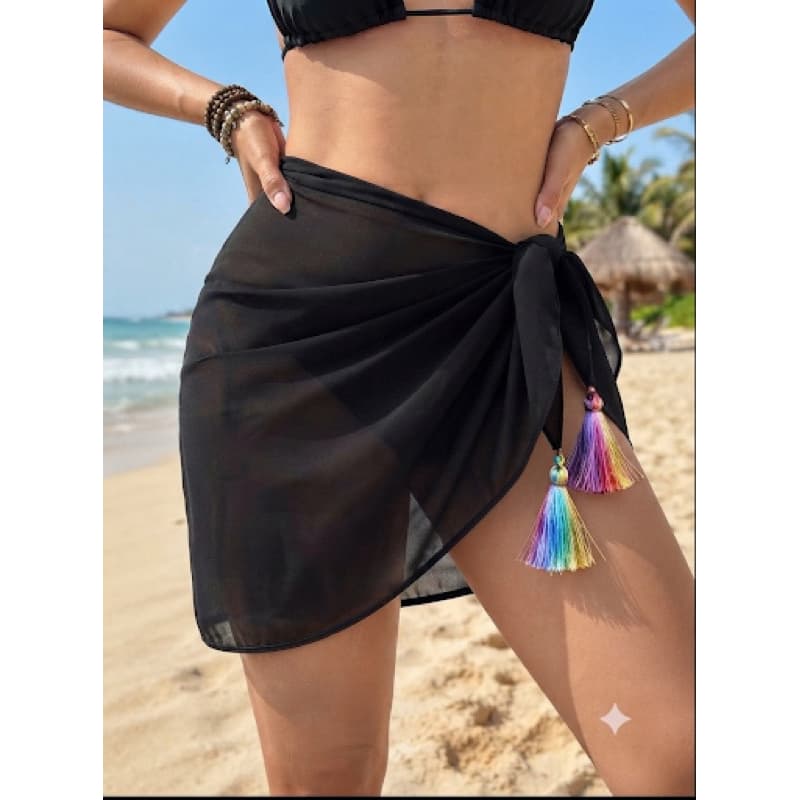 Canga de Praia Feminina Leve Transparente Saída de Praia Verão