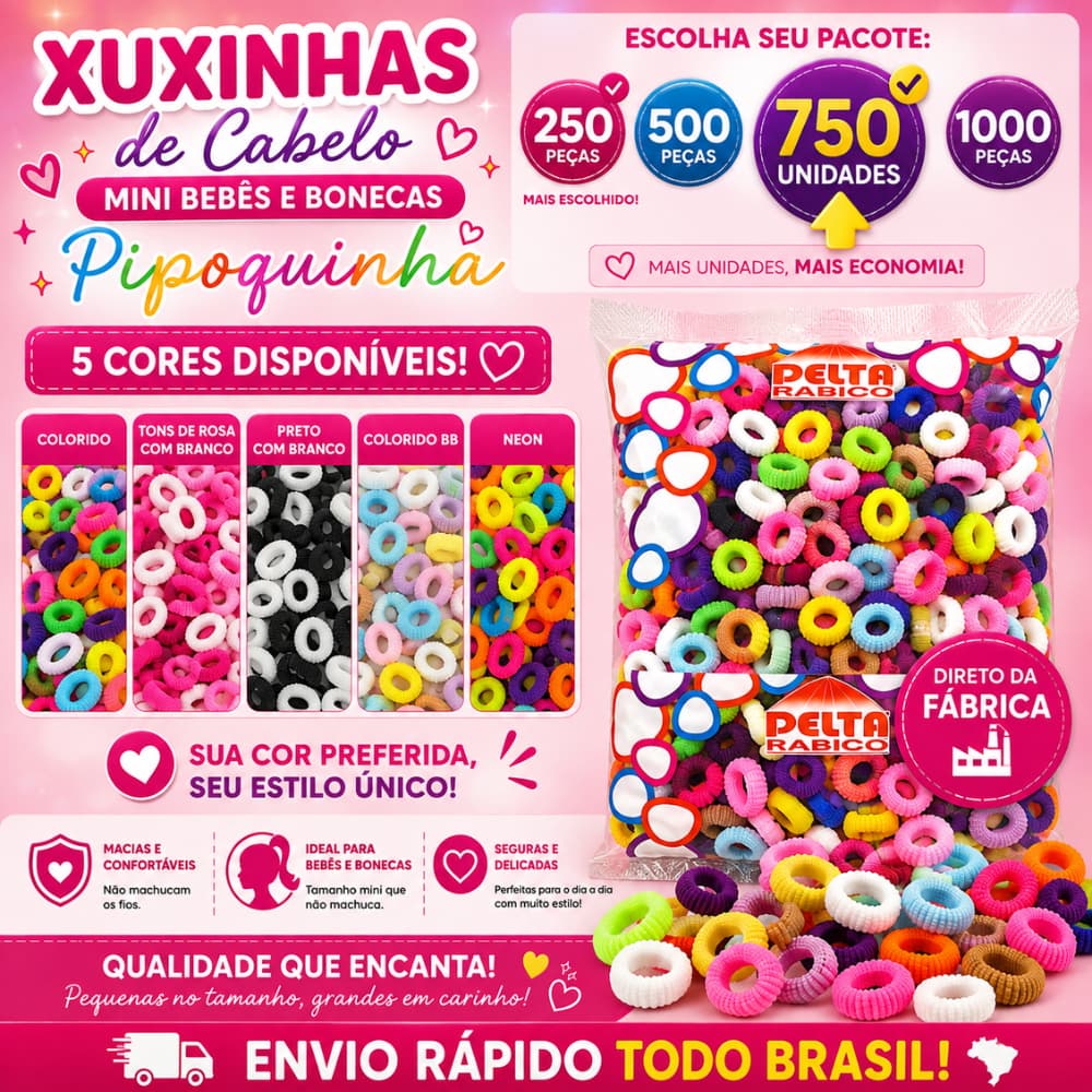 Pacotão Xuxinhas (PIPOQUINHA) para bebe C/ 250 A 1000 Peças (Rabico Delta)