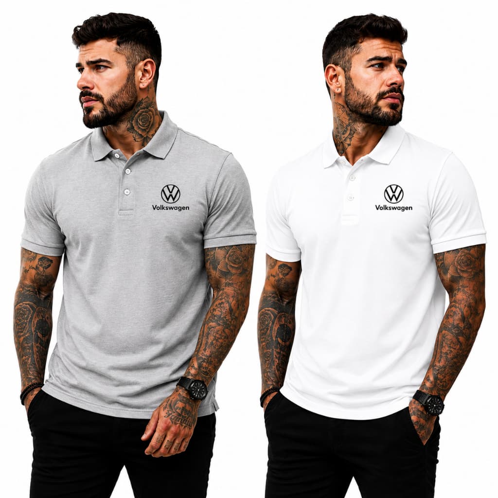 kit 2 camisa polo volkswagem uniformes masculino