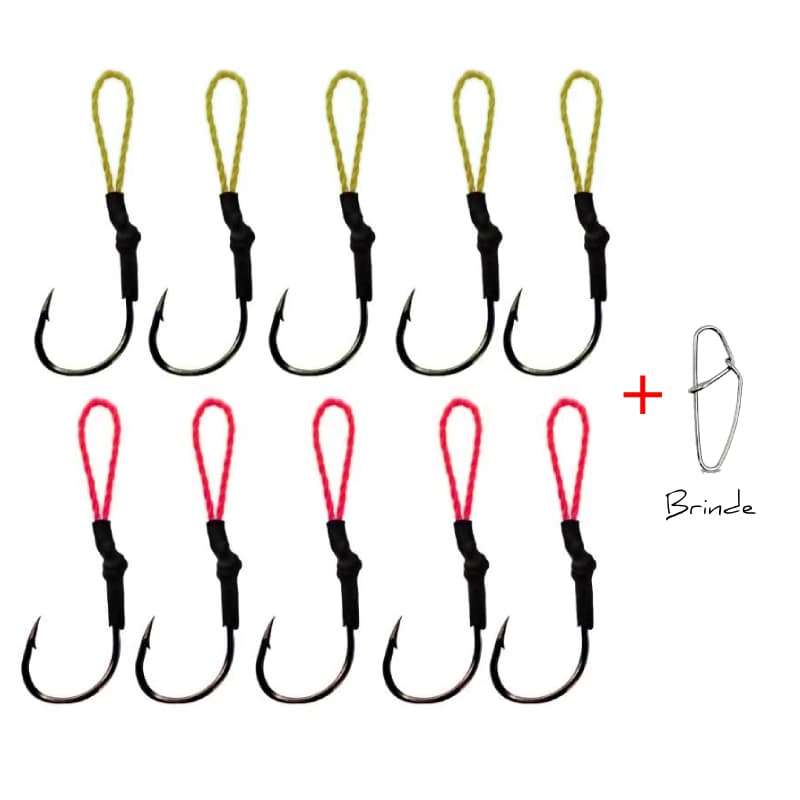 Anzol Assist Hook para Jig - Isca Artificial - Pindoca - Suport Hook para Pesca  - 2 - 5 ou 10 unidades