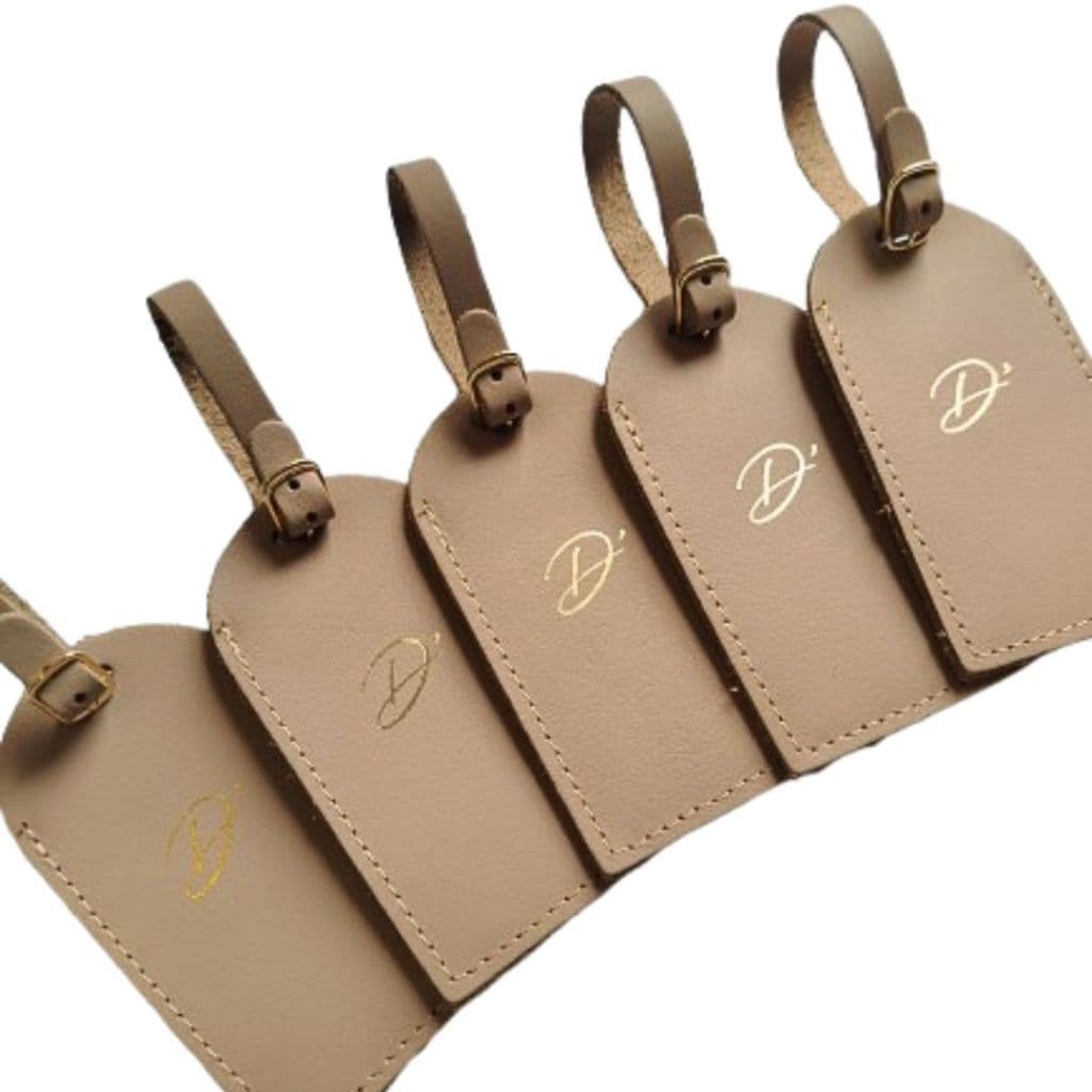 50 Tags de Mala Personalizadas em Couro Legítimo com Logo