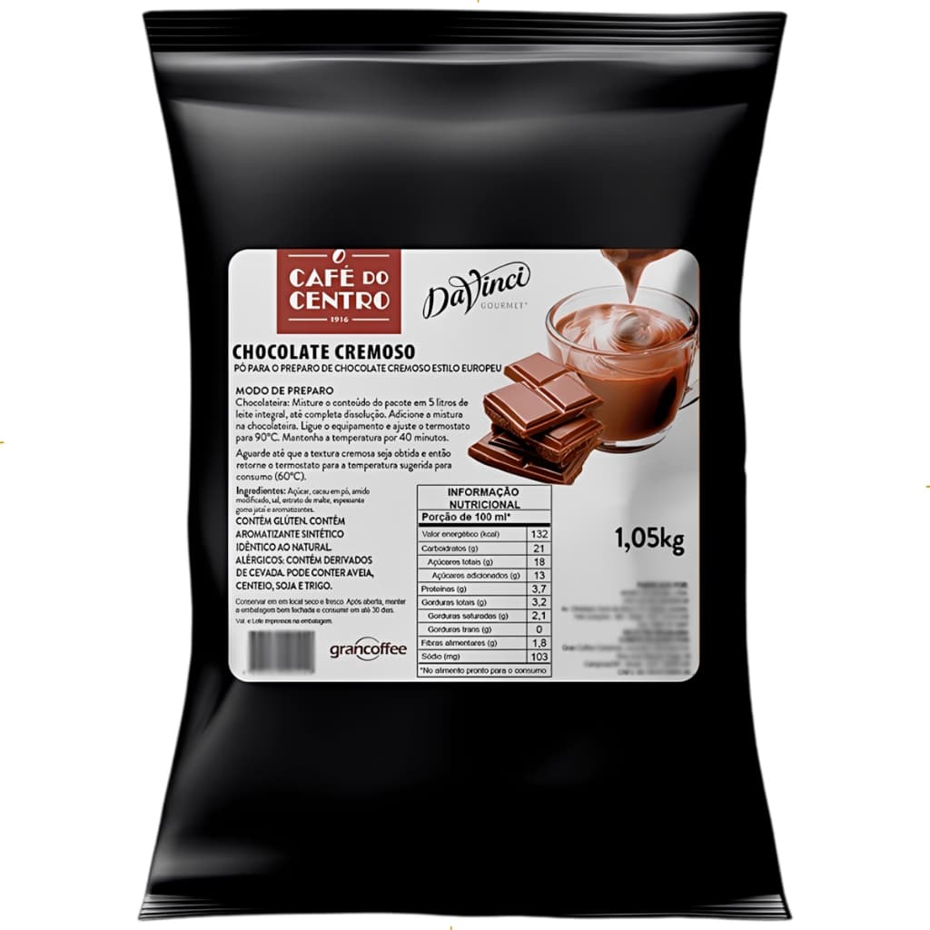 Chocolate Pó Cremoso Europeu Davinci Gourmet Café Do Centro 1,05kg