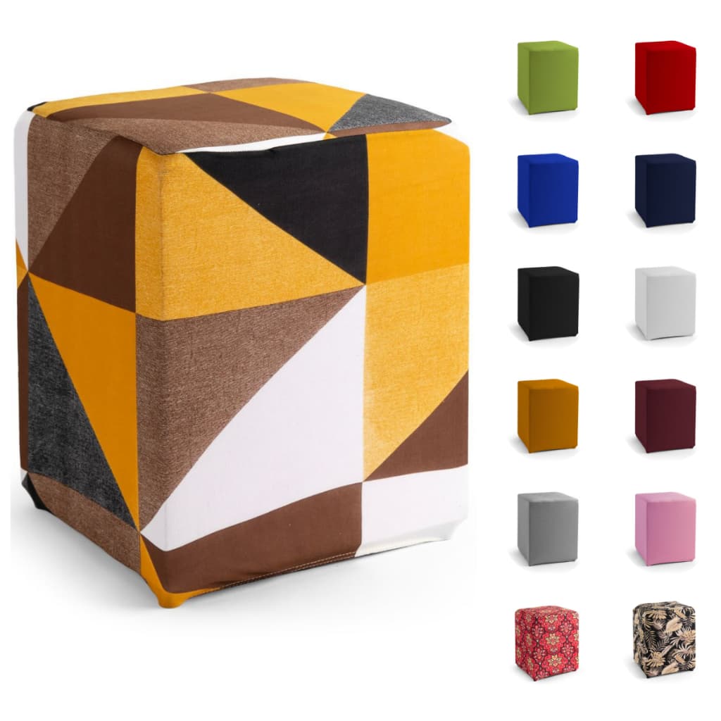 Capa para Puff Quadrado 40x40 Malha Gel Lisa Estampada Toque Macio