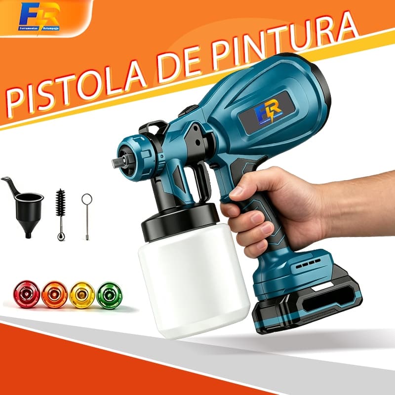 Pistola De Pintura Elétrica Para Carros 800ML 2 Baterias Recarregáveis