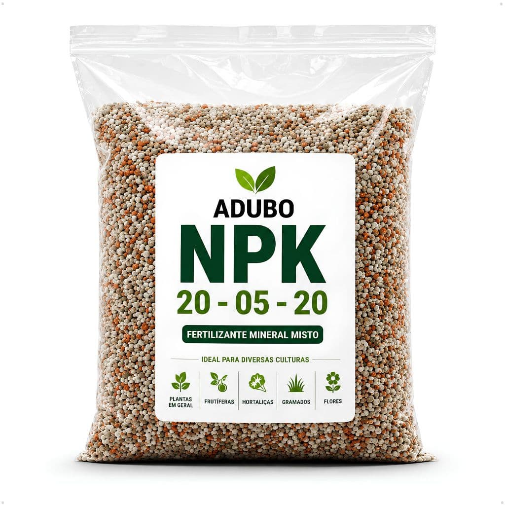 Adubo Fertilizante NPK 20-05-20 para Plantas Rosa do Deserto Samambaia Hortaliças