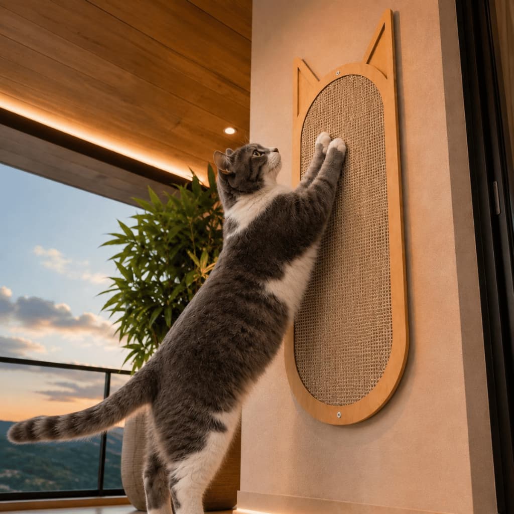 Arranhador Gato Parede Gatinho Papelão Ondulado Afia Unhas Protege Móveis 50x20cm