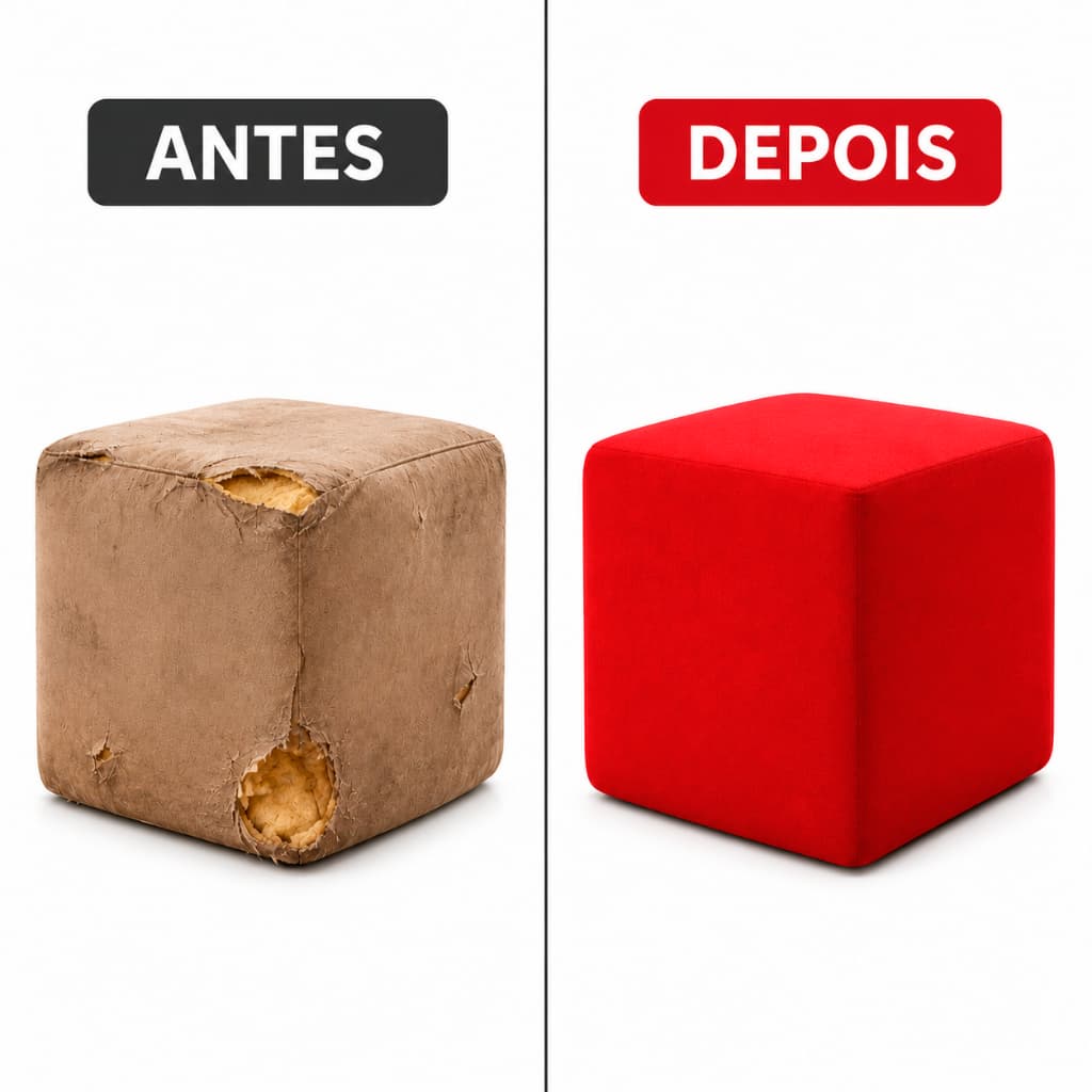 Capa Para Puff Quadrado 40cm Banquinho Tecido Resistente Malha Gel Spandex Ajustável